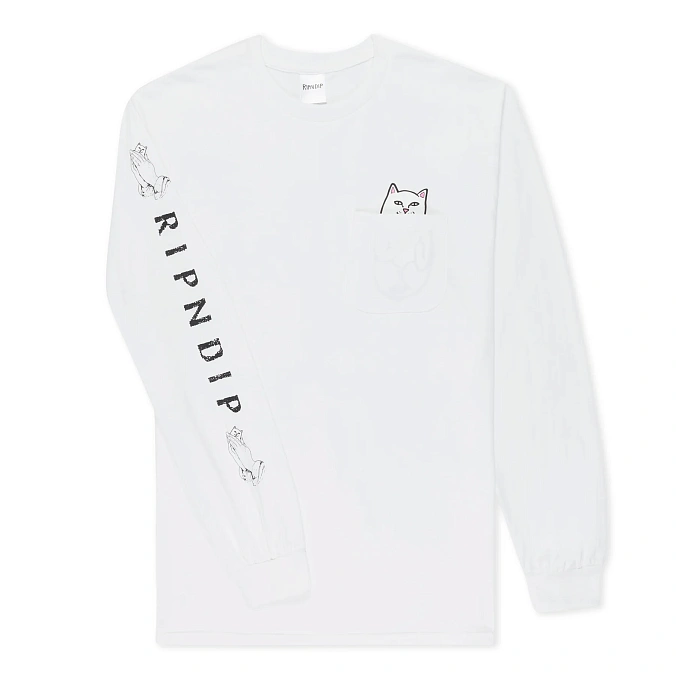 Лонгслив RIPNDIP Lord Nermal Pocket L/S White